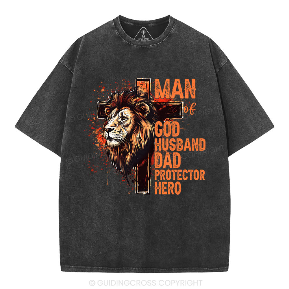 Man Of God Christian Washed T-Shirt