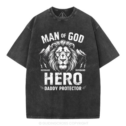 Man Of God Christian Washed T-Shirt