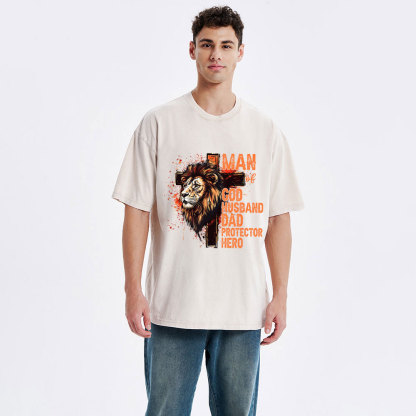 Man Of God Christian Washed T-Shirt