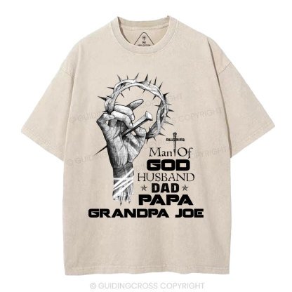 Man Of God Husband Christian Washed T-Shirt