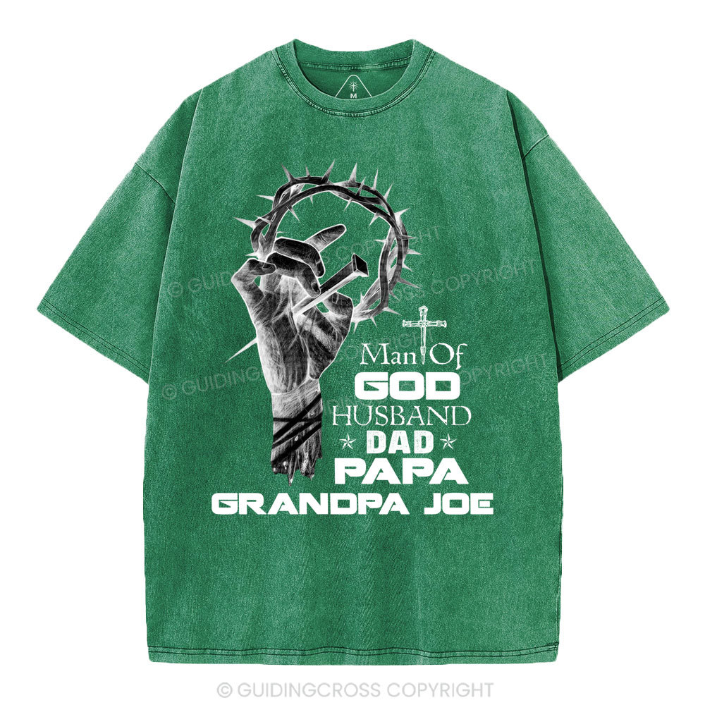 Man Of God Husband Christian Washed T-Shirt