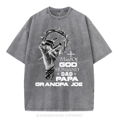 Man Of God Husband Christian Washed T-Shirt