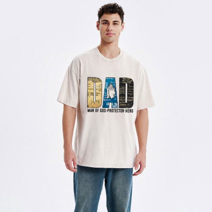 Man Of God-Protector-Hero Christian Washed T-Shirt