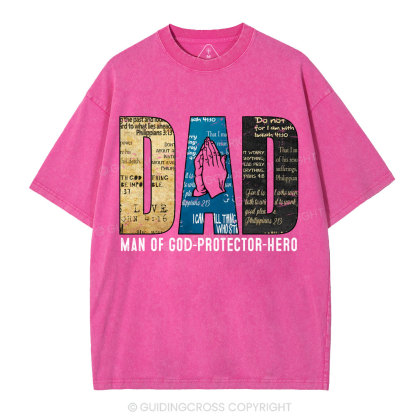 Man Of God-Protector-Hero Christian Washed T-Shirt