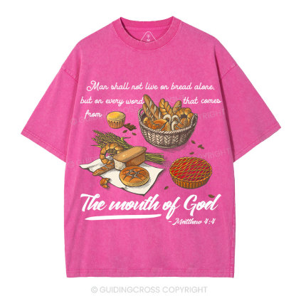 Man Shall Not Live On Bread Alone Christian Washed T-Shirt