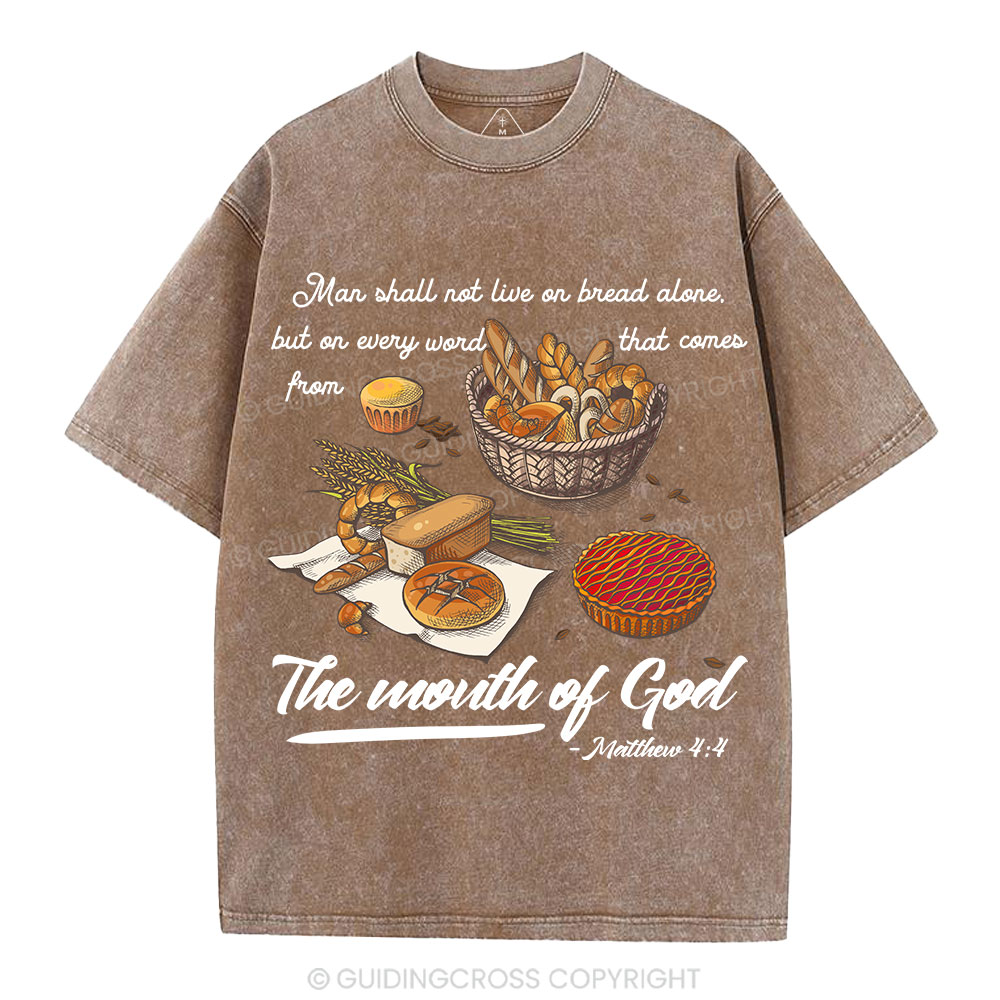 Man Shall Not Live On Bread Alone Christian Washed T-Shirt
