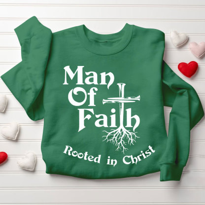 Man & Woman Of Faith Rooted In Christ Christian Couple Sweatshirt