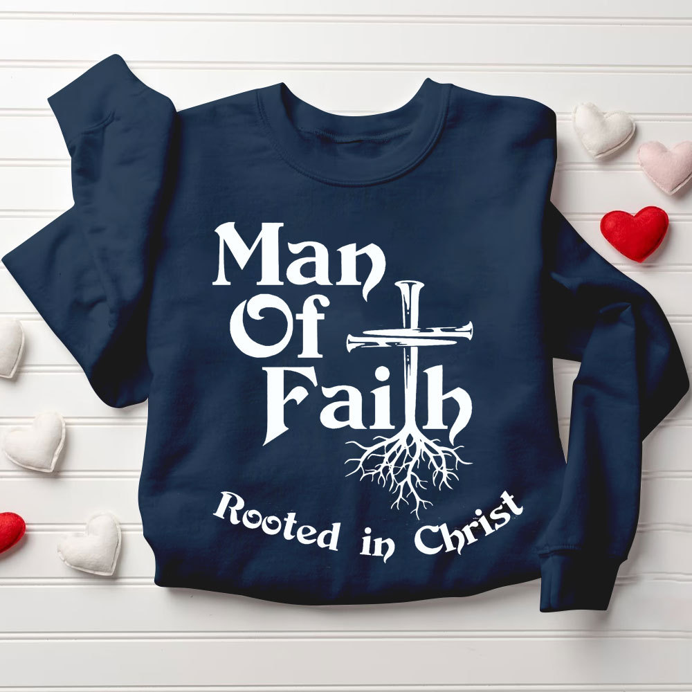 Man & Woman Of Faith Rooted In Christ Christian Couple Sweatshirt