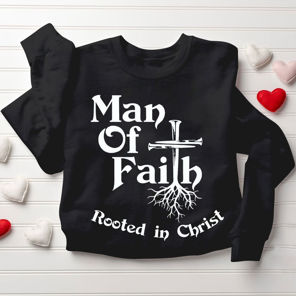 Man & Woman Of Faith Rooted In Christ Christian Couple Sweatshirt