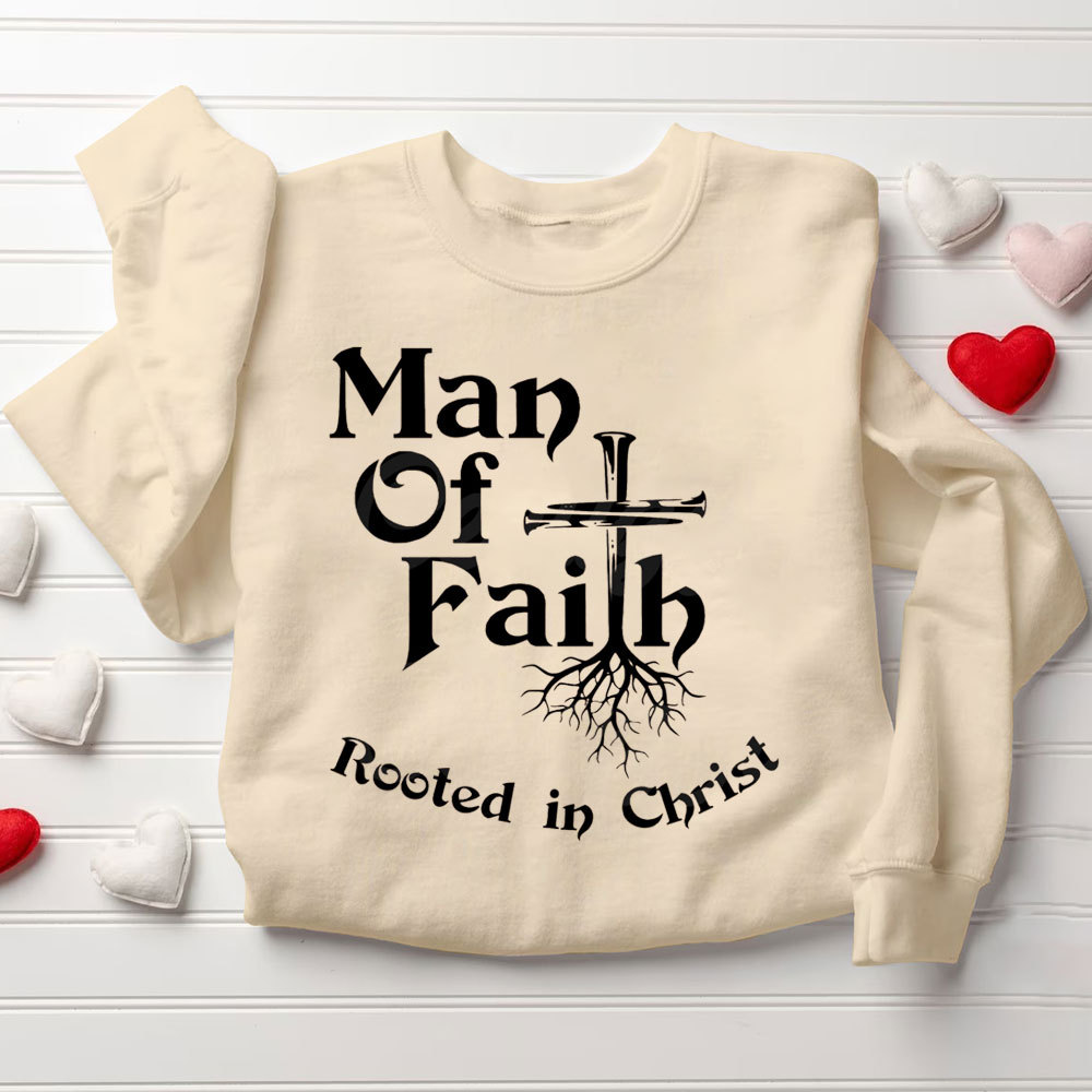 Man & Woman Of Faith Rooted In Christ Christian Couple Sweatshirt