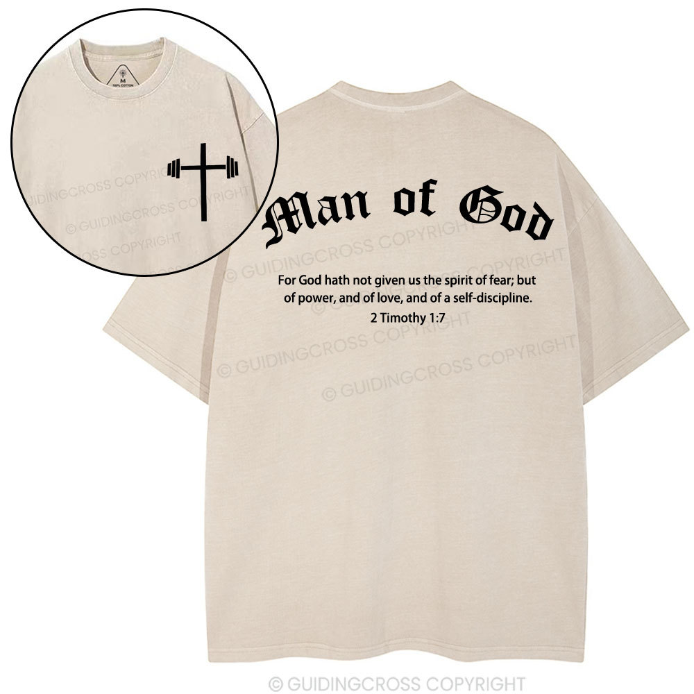 Man of God Christian Washed T-Shirt
