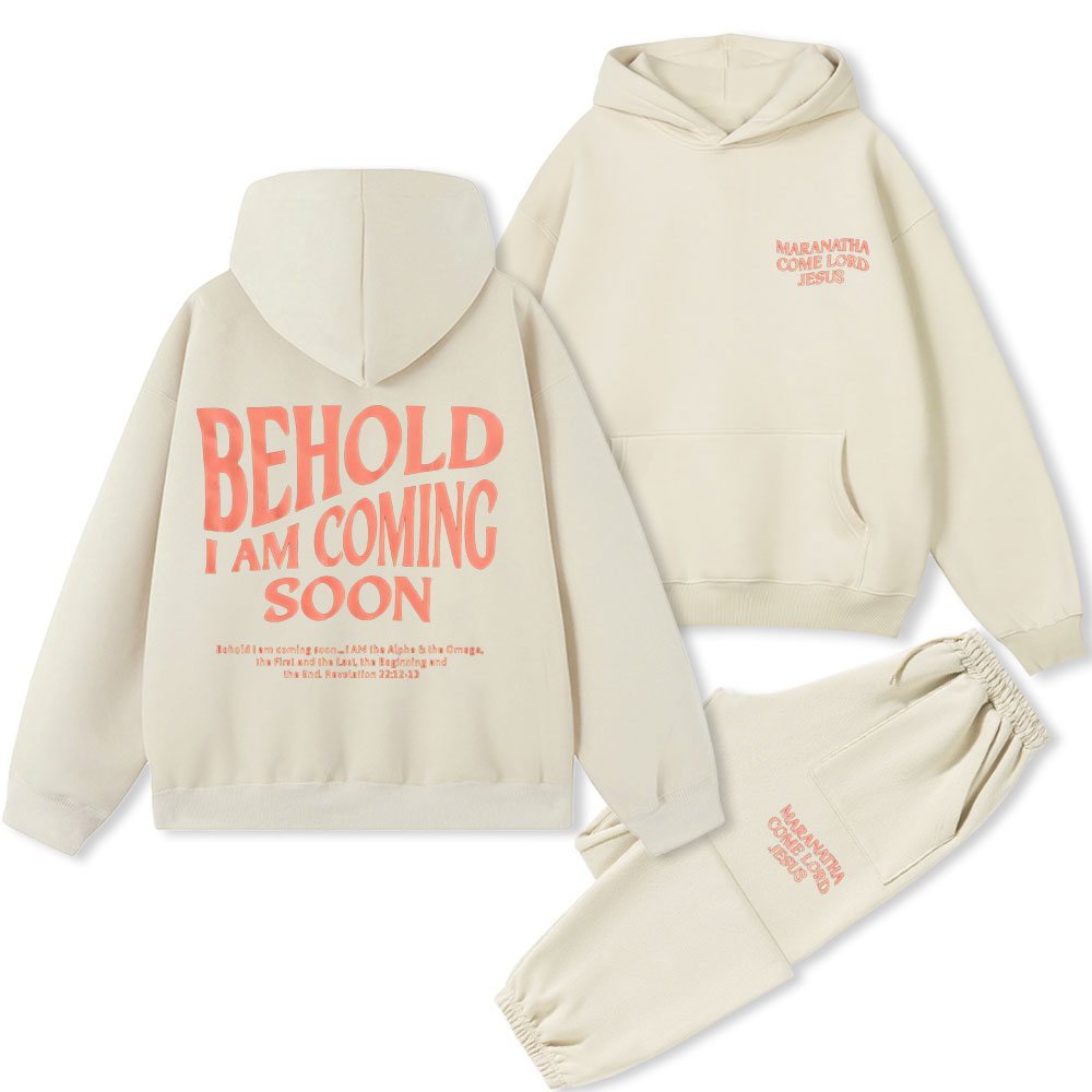 Maranatha Come Lord Jesus Christian Premium Fleece Hoodie Set