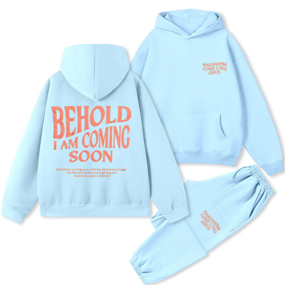 Maranatha Come Lord Jesus Christian Premium Fleece Hoodie Set