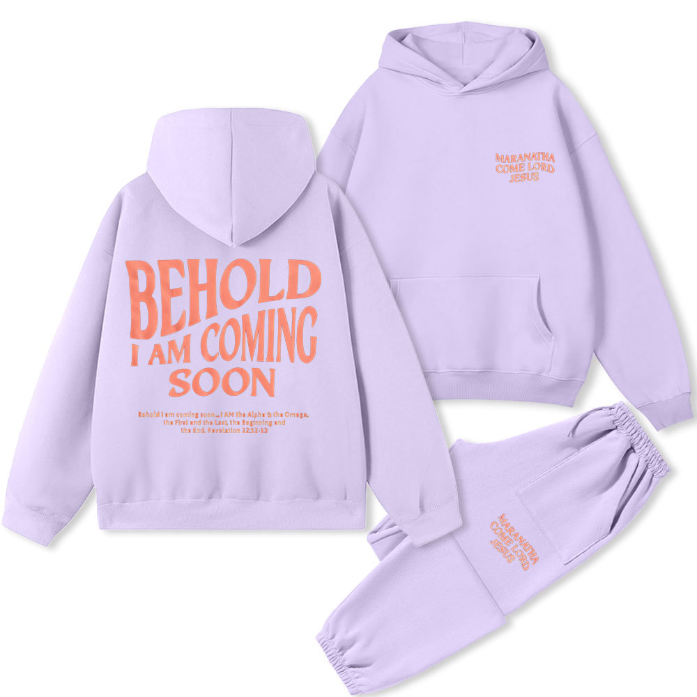 Maranatha Come Lord Jesus Christian Premium Fleece Hoodie Set