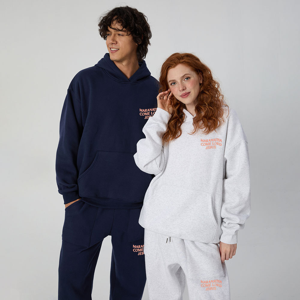 Maranatha Come Lord Jesus Christian Premium Fleece Hoodie Set