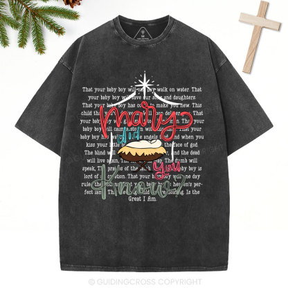 Marry Did You Know Christian Christmas Washed T-Shirt