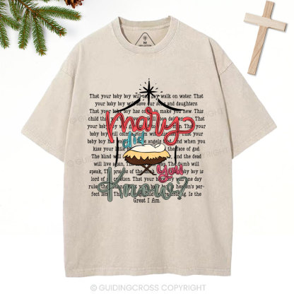 Marry Did You Know Christian Christmas Washed T-Shirt