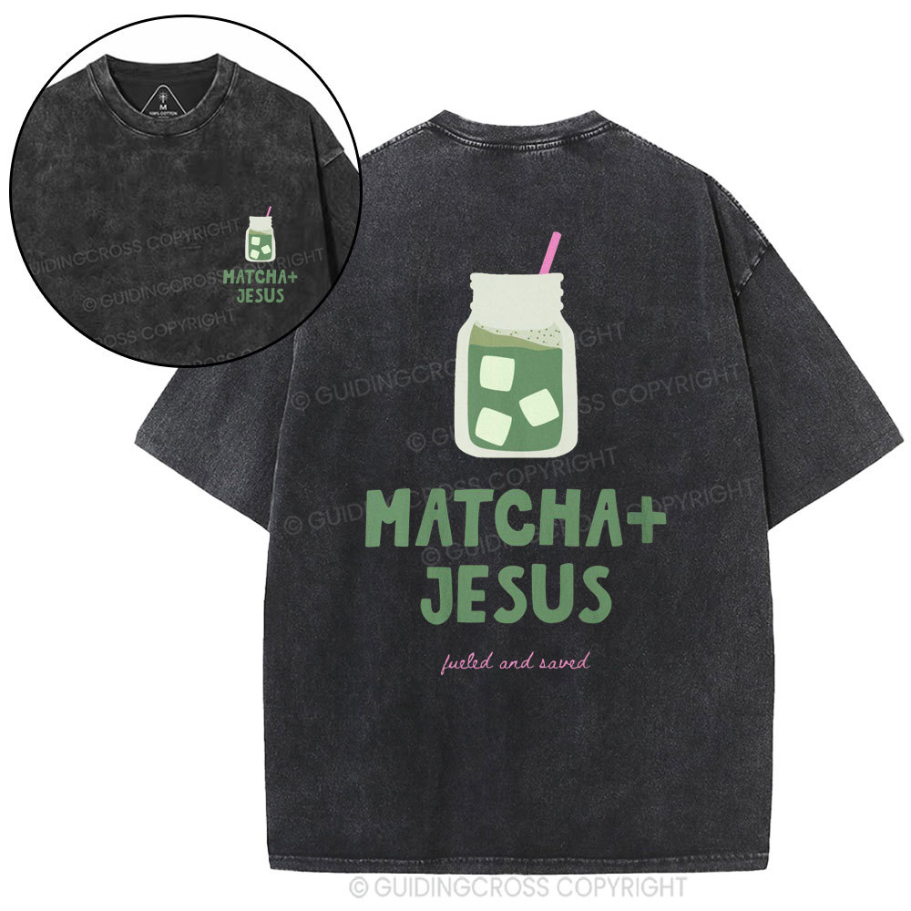 Matcha+Jesus Christian Washed T-Shirt