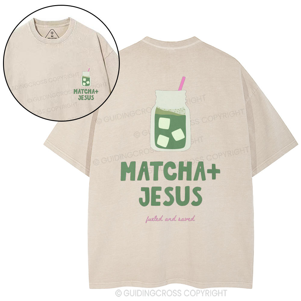 Matcha+Jesus Christian Washed T-Shirt