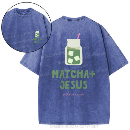 Matcha+Jesus Christian Washed T-Shirt