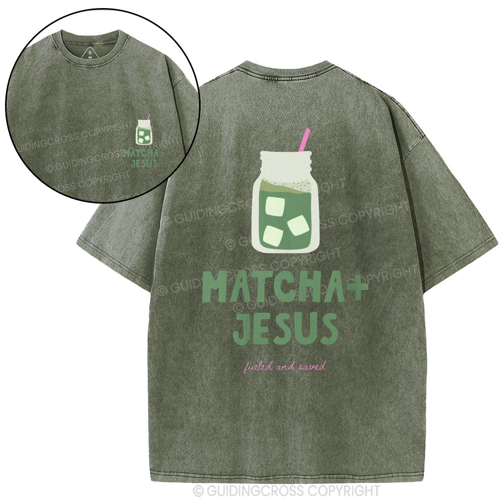Matcha+Jesus Christian Washed T-Shirt