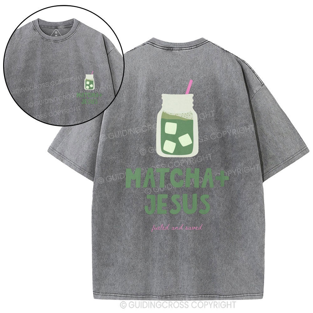 Matcha+Jesus Christian Washed T-Shirt