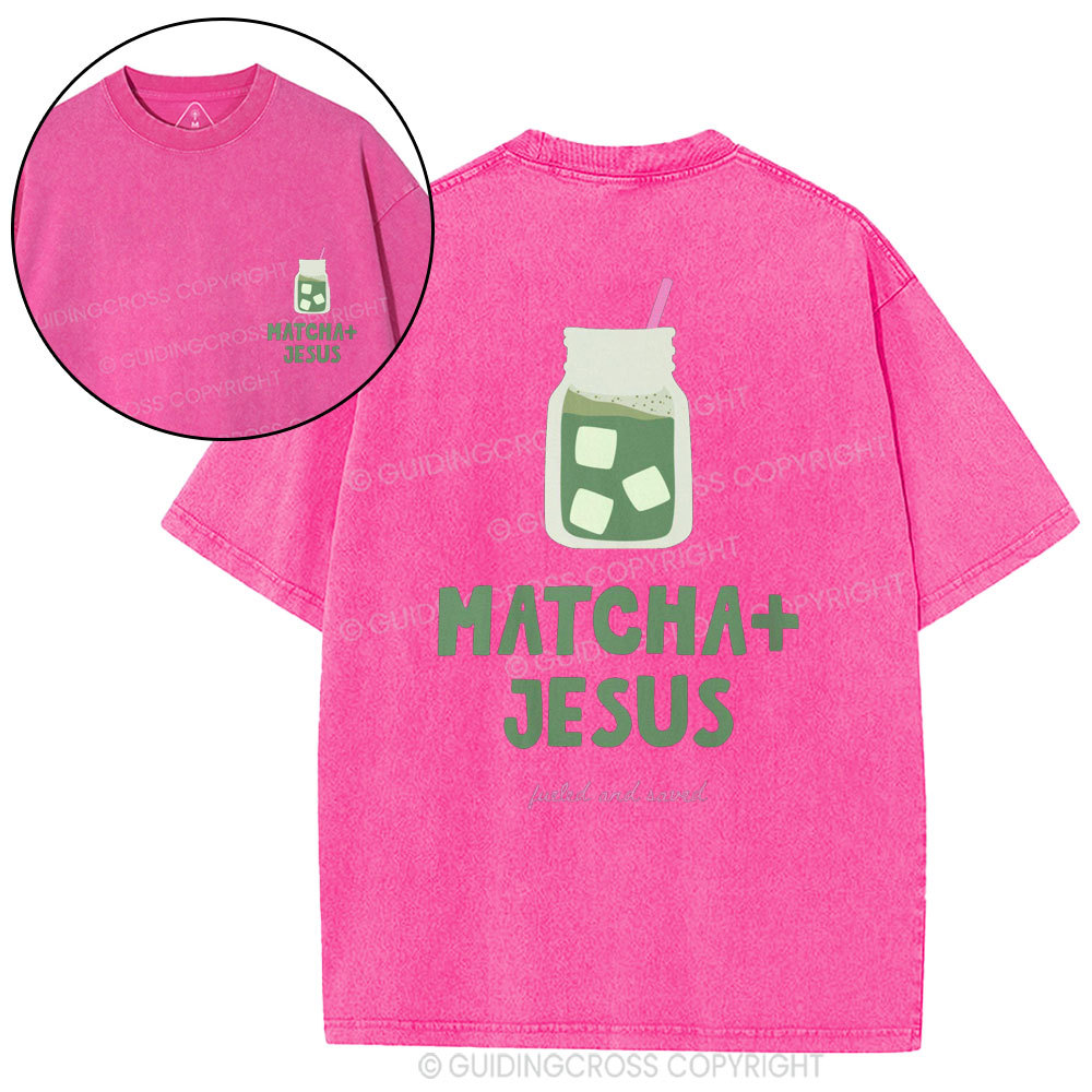 Matcha+Jesus Christian Washed T-Shirt