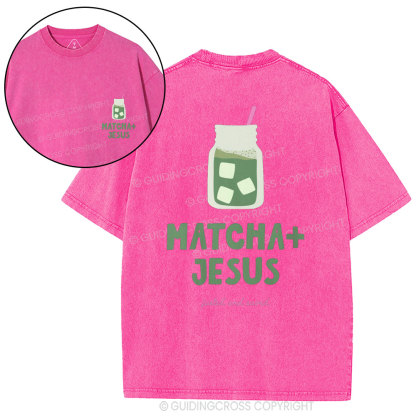 Matcha+Jesus Christian Washed T-Shirt