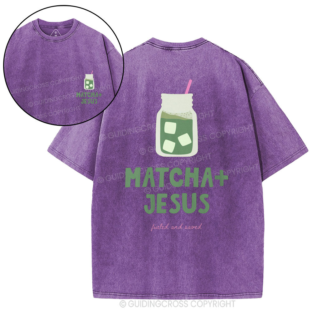 Matcha+Jesus Christian Washed T-Shirt