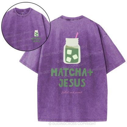 Matcha+Jesus Christian Washed T-Shirt