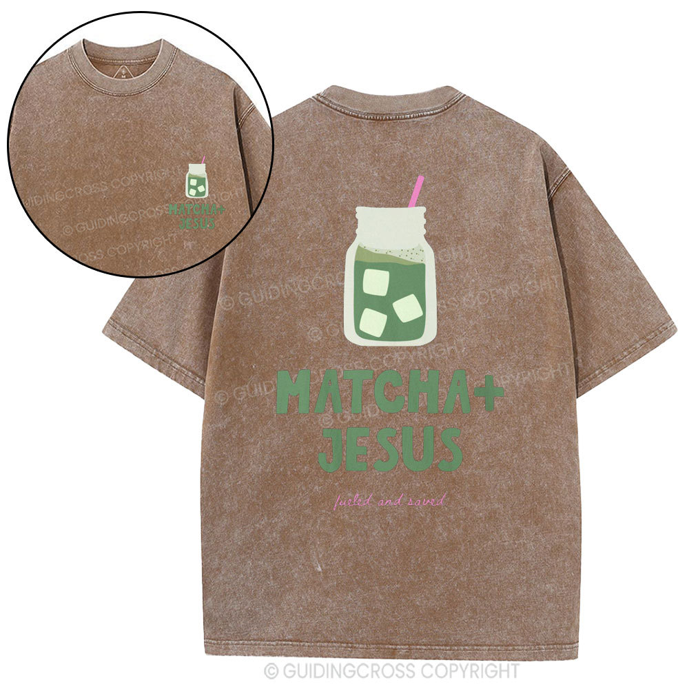 Matcha+Jesus Christian Washed T-Shirt