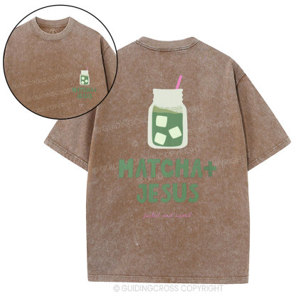 Matcha+Jesus Christian Washed T-Shirt
