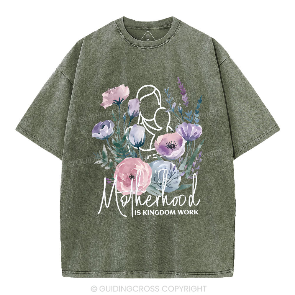 Matherhood Is Kingdom Work Christian Washed T-Shirt