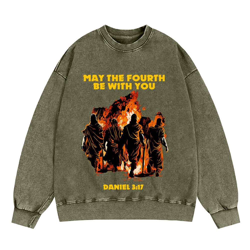 May The Fourth Be With You Christian Washed Sweatshirt