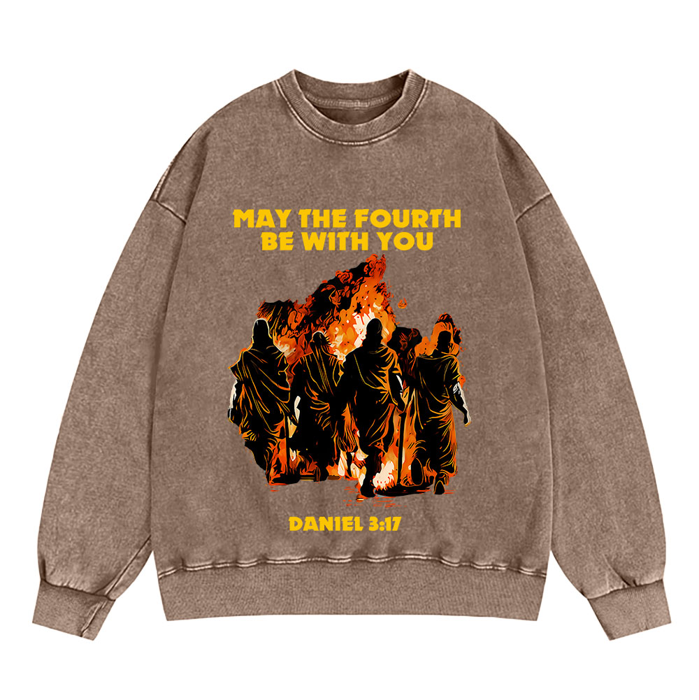 May The Fourth Be With You Christian Washed Sweatshirt