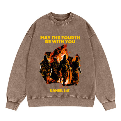 May The Fourth Be With You Christian Washed Sweatshirt