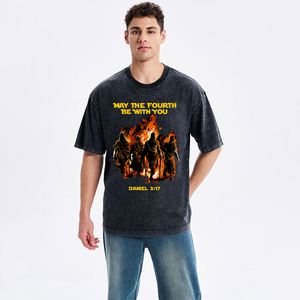 May The Fourth Be With You Christian Washed T-Shirt
