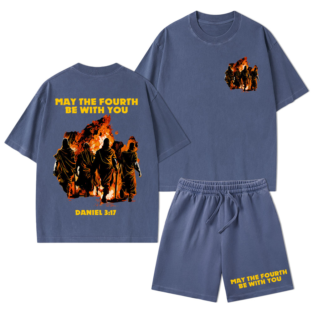 May The Fourth Be With You Christian Washed T-Shirt & Shorts