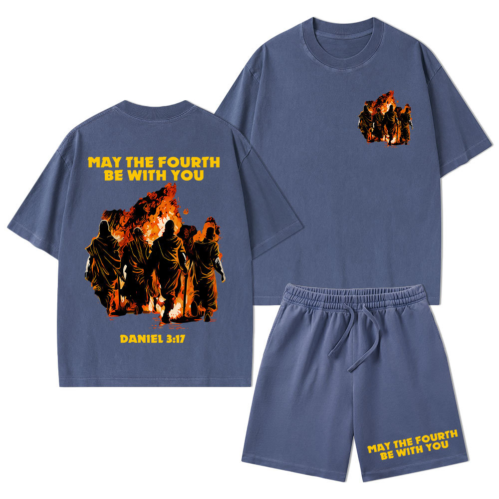 May The Fourth Be With You Christian Washed T-Shirt & Shorts