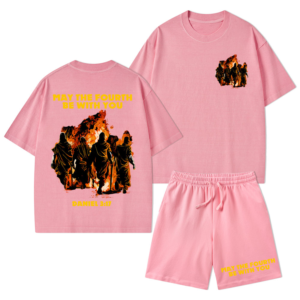 May The Fourth Be With You Christian Washed T-Shirt & Shorts