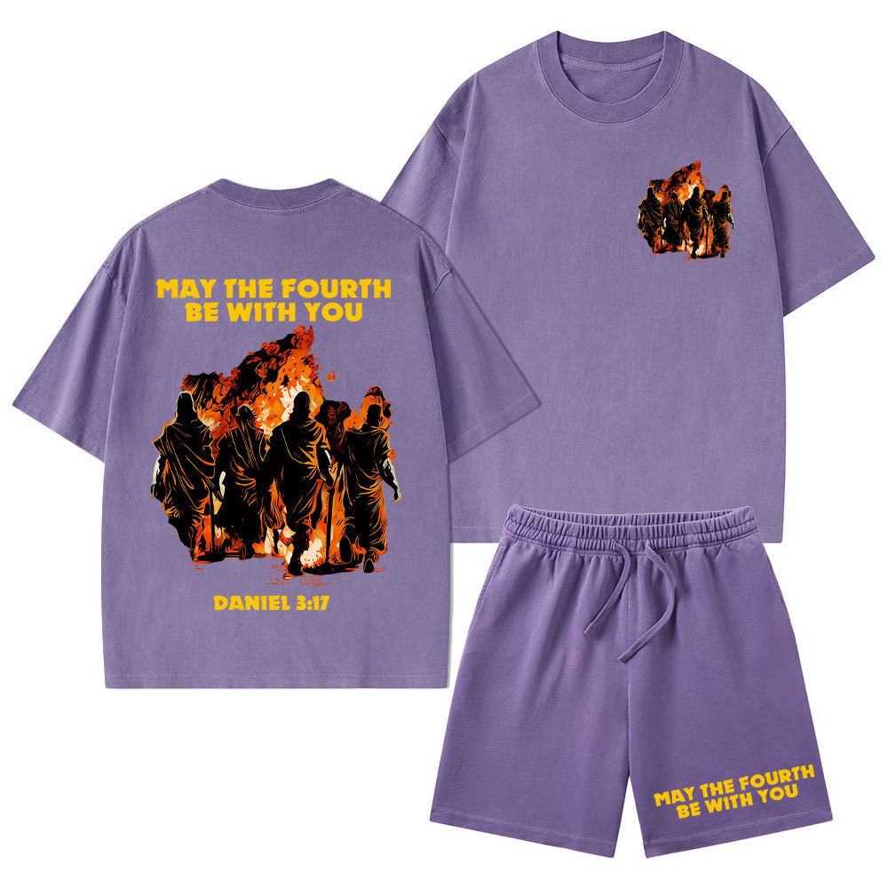 May The Fourth Be With You Christian Washed T-Shirt & Shorts