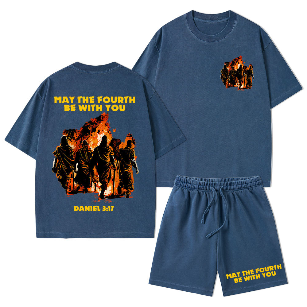 May The Fourth Be With You Christian Washed T-Shirt & Shorts