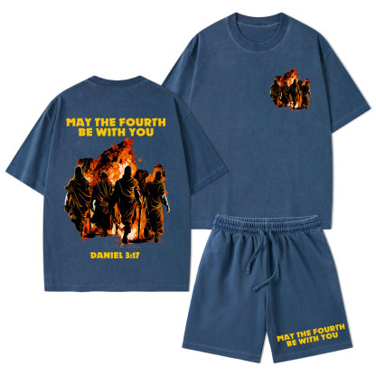 May The Fourth Be With You Christian Washed T-Shirt & Shorts
