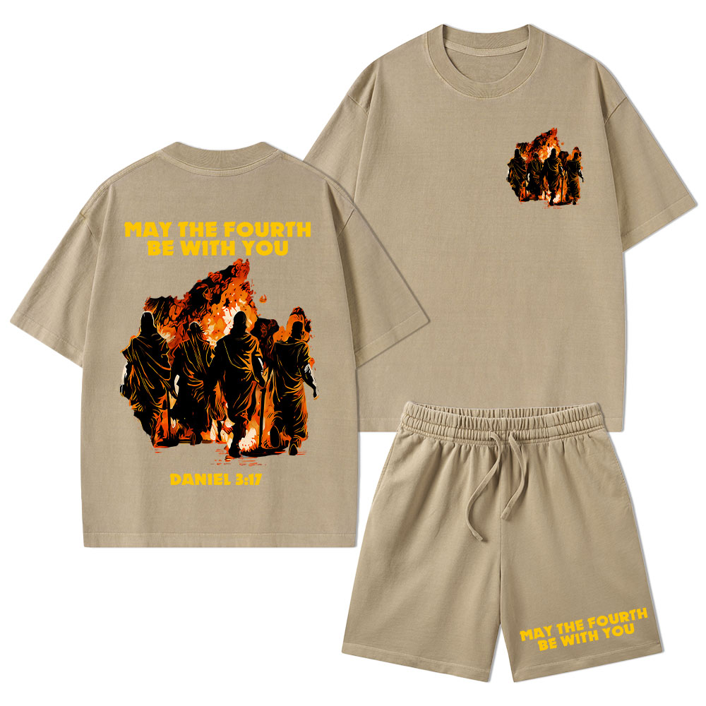 May The Fourth Be With You Christian Washed T-Shirt & Shorts