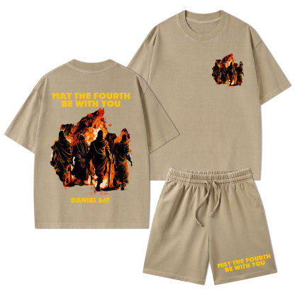 May The Fourth Be With You Christian Washed T-Shirt & Shorts