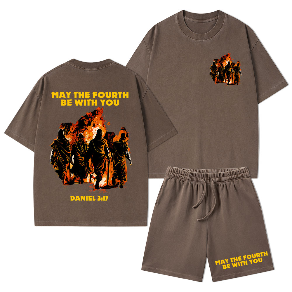 May The Fourth Be With You Christian Washed T-Shirt & Shorts