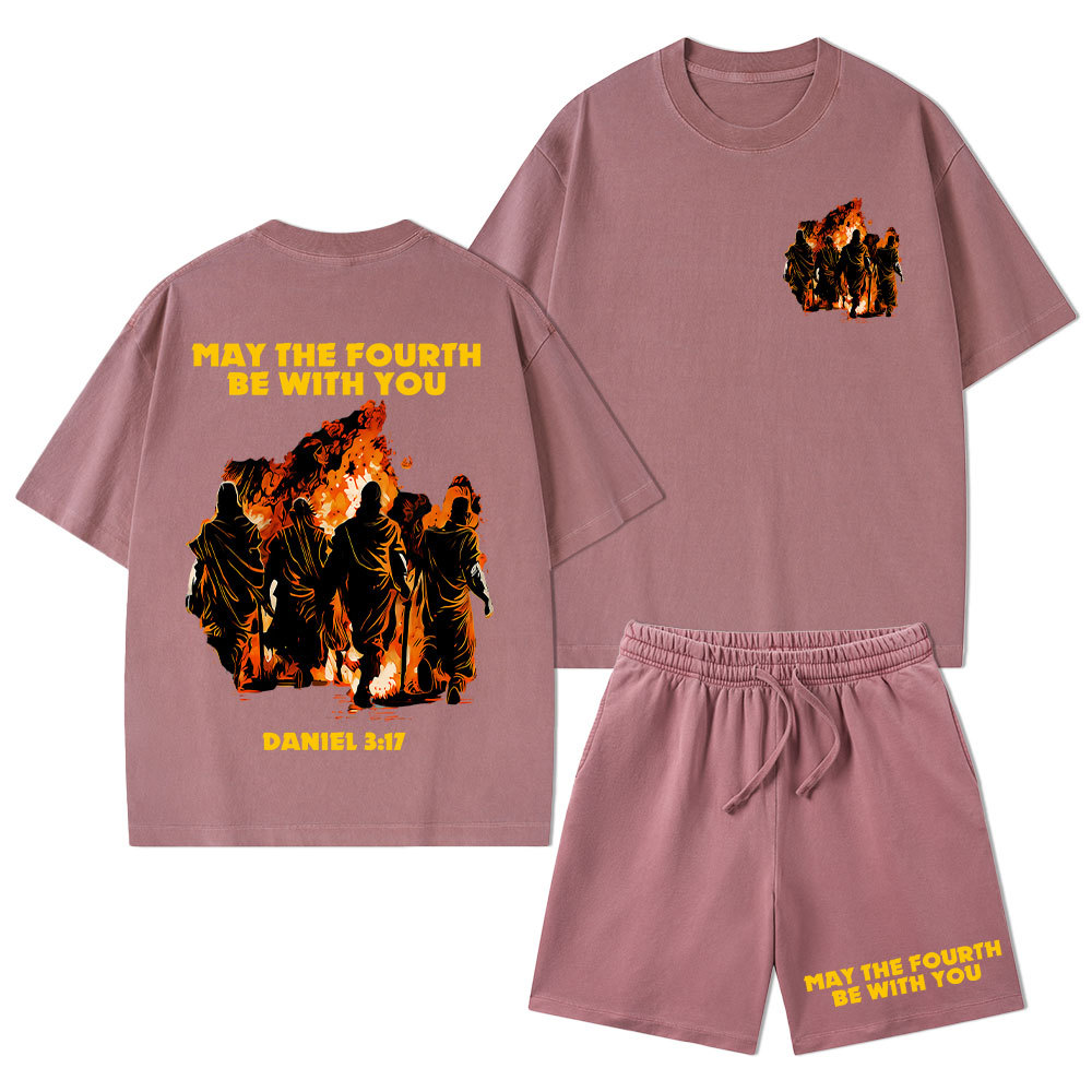 May The Fourth Be With You Christian Washed T-Shirt & Shorts