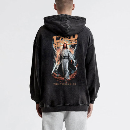 May The Lord Be With You Christian Washed Hoodie