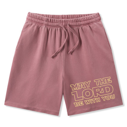 May The Lord Be With You Christian Washed Shorts