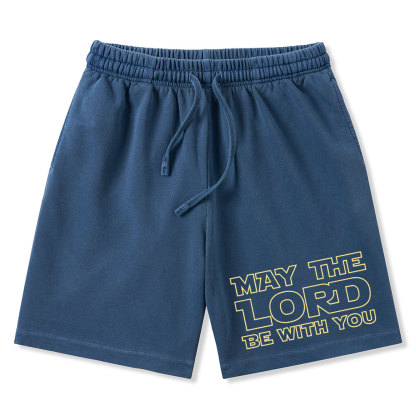 May The Lord Be With You Christian Washed Shorts